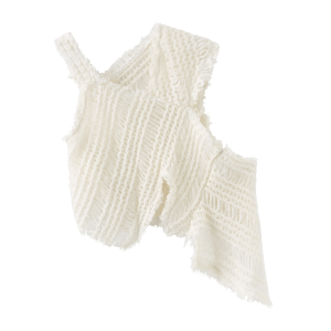 Asymmetrical White Wool top